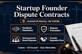 prepare a corporate governance and board dispute agreement