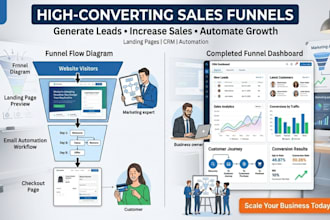 design gohighlevel sales funnel with CRM email automation payments and analytics