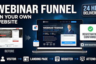 build webinar funnel in 24 hours webinar landing page on self hosted website