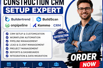 setup construction CRM buildertrend buildscan onpipeline kommo CRM automation