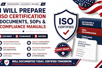 prepare iso certification documents sops and compliance manuals
