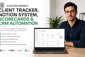 build agency client tracker notion CRM scorecards  client portal automation