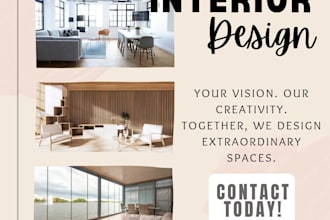 design modern interior design posts in canva