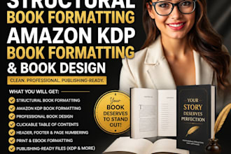do structural book formatting, amazon kdp book formatting and book design