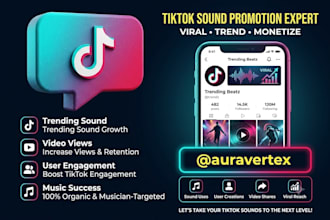do tiktok music promotion, make 5000 post  on tiktok using your sound or music
