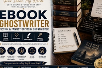 be your ebook ghostwriter, fiction and fanfiction story ghostwriter