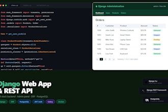 build a django web app or rest API backend