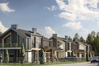 elevate 3d residential complex,concept community layout, architectural rendering