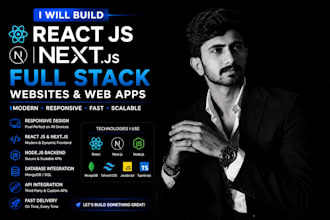 build a responsive full stack react js and next js website