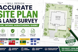 design accurate site plan and land survey in bc ontario and saskatchewan quebec