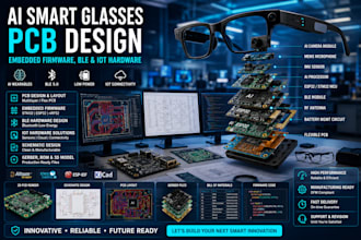 design ai smart glasses pcb, embedded firmware, ble and iot hardware