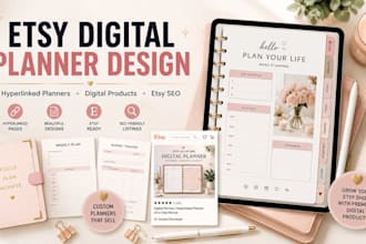 create etsy digital planner hyperlinked planner and etsy products