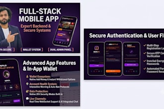 develop a high performance full stack mobile app with secure admin panel