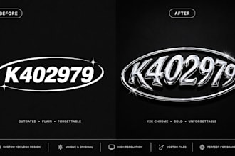 design a custom chrome y2k logo for your brand