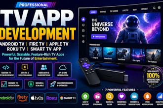 develop android TV app, fire TV app, apple TV, roku TV, smart TV app