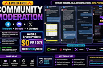 provide 1 week free community moderation