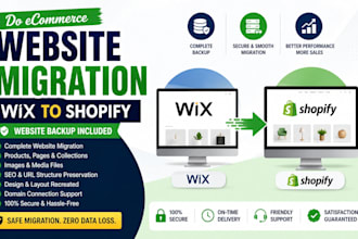 do ecommerce website migration wix to shopify  website backup
