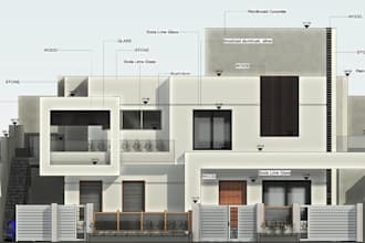 convert dwg cad file to revit model, detail bim drawing, elevation plan design