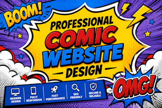 design or redsign comic website, SEO comic illustration website, anime manga web