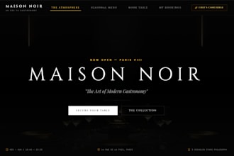 design a luxury restaurant or fine dining website
