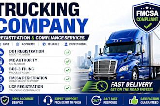 register your trucking company, dot, mc authority, boc3 filing, fmcsa compliance