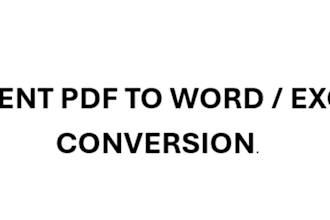 do urgent PDF to word, excel conversion, and copy paste data entry