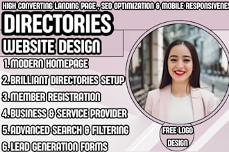 design a brilliant directories website, membership website, business directory