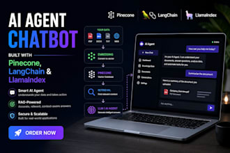 build ai agent chatbot using pinecone langchain, llamaindex