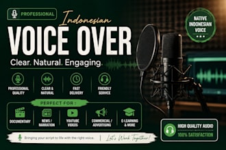 record a professional indonesian voice over