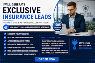 generate exclusive insurance leads via meta ads and automate follow up system