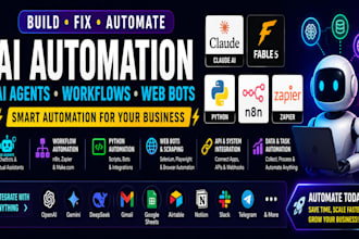 set up or fix fable 5 claude,ai automation,ai agent,python,web bot,n8n