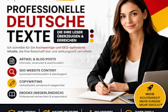 write professional german SEO articles and website content and copywriting