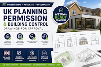 do uk planning permission drawings for building control approval