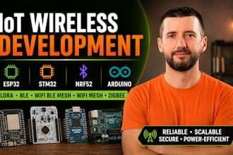 use esp32, stm32, nrf52, arduino for lora, ble, wifi ble mesh, wifi mesh, zigbee