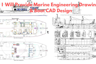 provide  marine engineering drawings and boat cad design