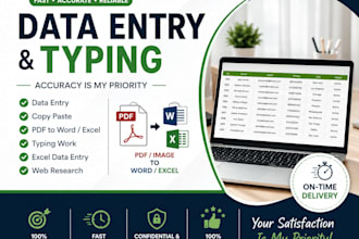 do accurate data entry, PDF to word and excel typing