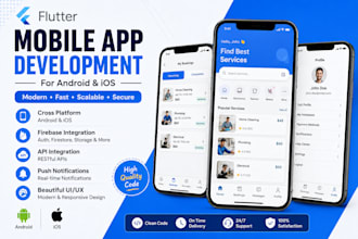 develop a flutter android and ios app