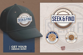 design badge, patches, logo for dad hat, cap, snapback in 24 hours