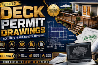 create deck permit drawing, permit ready deck plans and cad construction drawing