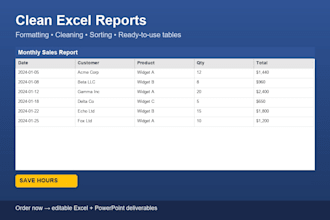 turn messy data into clean excel reports and slides