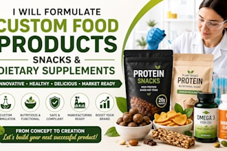 formulate custom food product snacks and dietary supplement