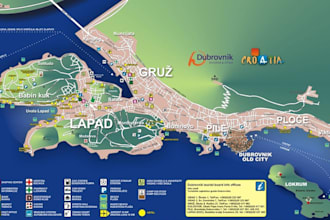 design tourist map, resort map, travel map and illustrated vector map