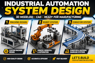 design industrial automation systems robot cells conveyors and machine cad