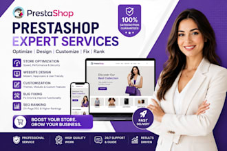 optimize your prestashop store, website design, customization, bug fix, rank SEO