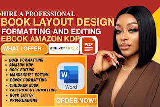 expertly format your book, ebook, paperback, children book, kdp, book design