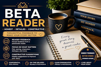 beta read your book or story and provide honest feedback