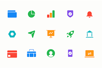 design custom solid icons for app and website