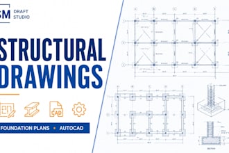 create structural drawings, structural drafting and foundation plans in autocad