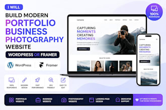 build portfolio business photography wordpress framer landing page website