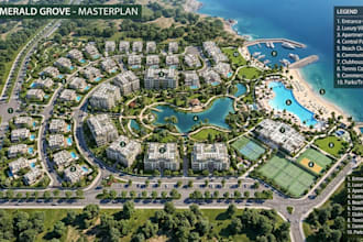 design location based masterplan for waterfront,  urban, marina projects